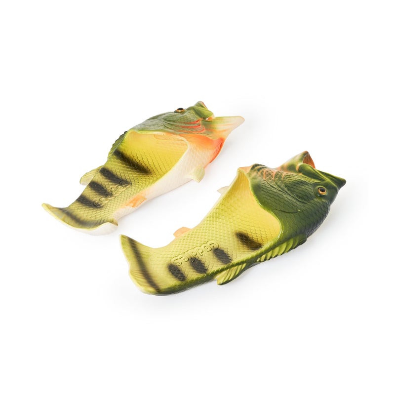 Coddies Fish Flip Flops | The Original Bass Fish Slippers (Green | 12-13 Men | EU 46-47) - Image 2